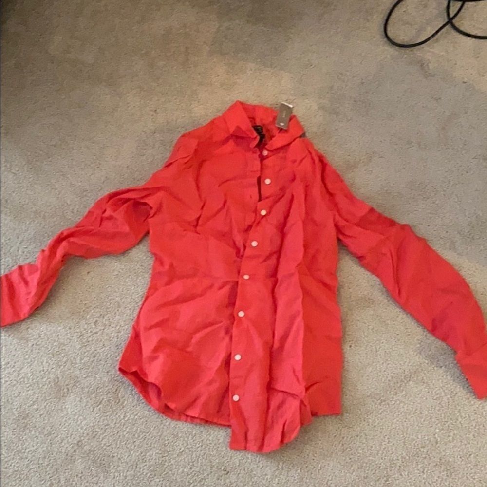 Jcrew red orange linen button down size 0
